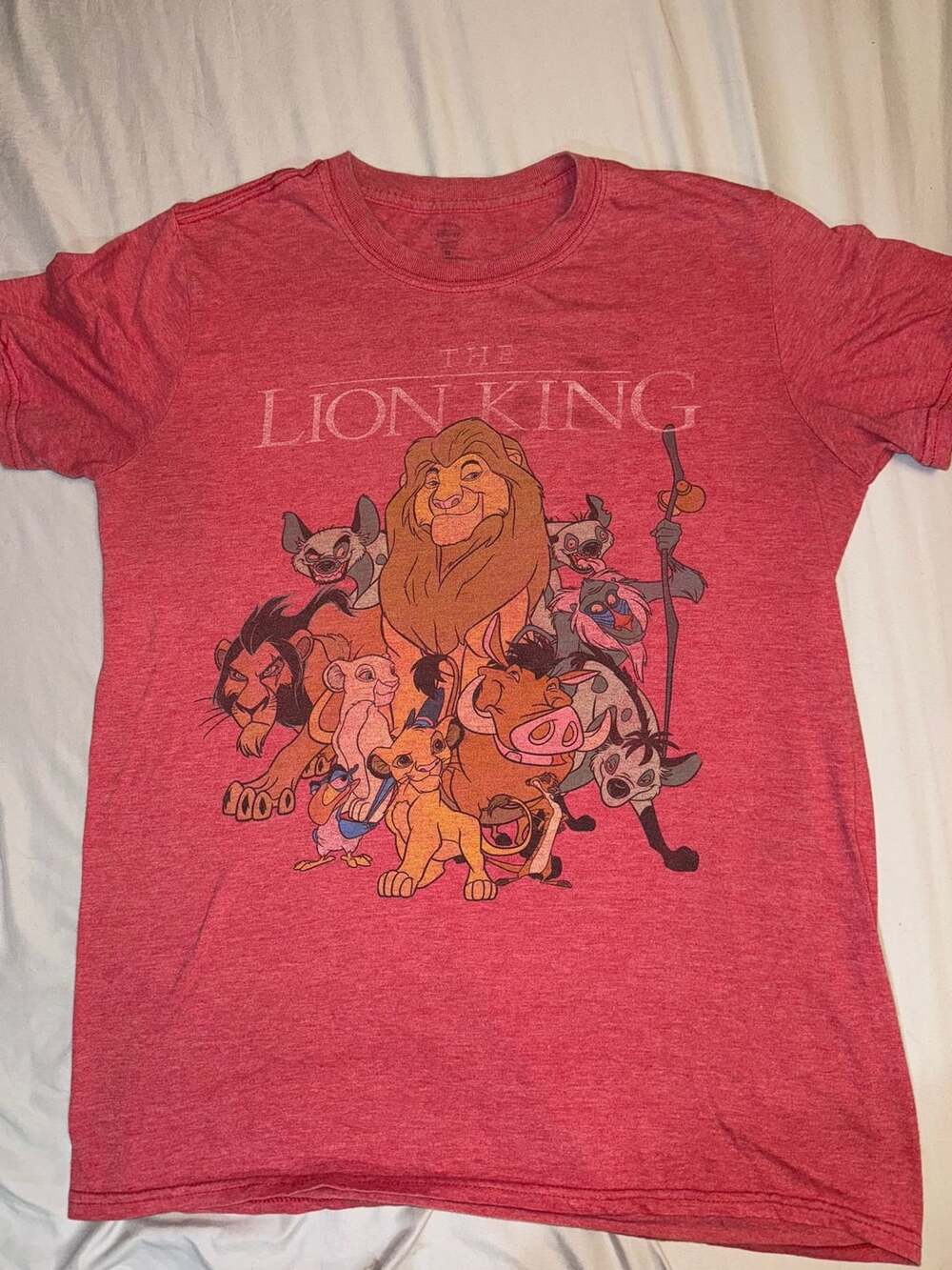 Disney The Lion King T-Shirt Size M Red Graphic Tee